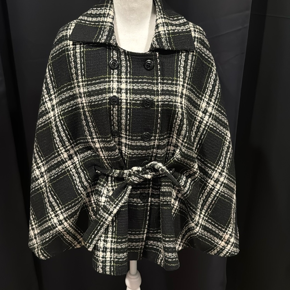 Plaid Cape Jacket